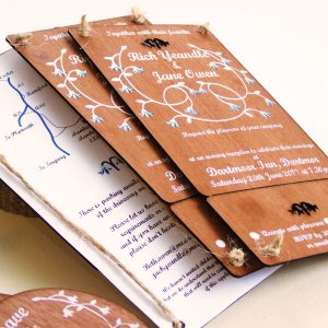 Bluebell invitations with break-off for rsvp